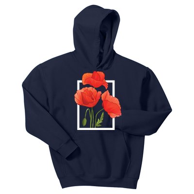 Poppy Flowers Kids Hoodie