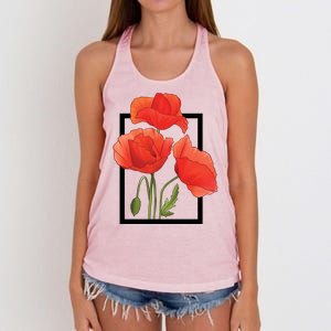 Poppy Flowers Women's Knotted Racerback Tank