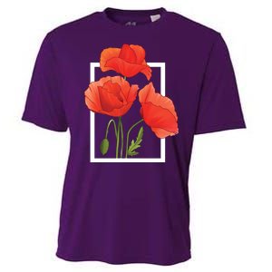 Poppy Flowers Cooling Performance Crew T-Shirt