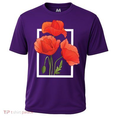 Poppy Flowers Cooling Performance Crew T-Shirt