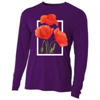 Poppy Flowers Cooling Performance Long Sleeve Crew