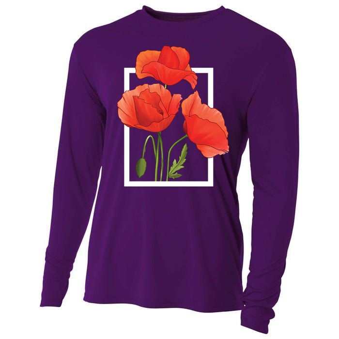 Poppy Flowers Cooling Performance Long Sleeve Crew