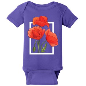 Poppy Flowers Baby Bodysuit