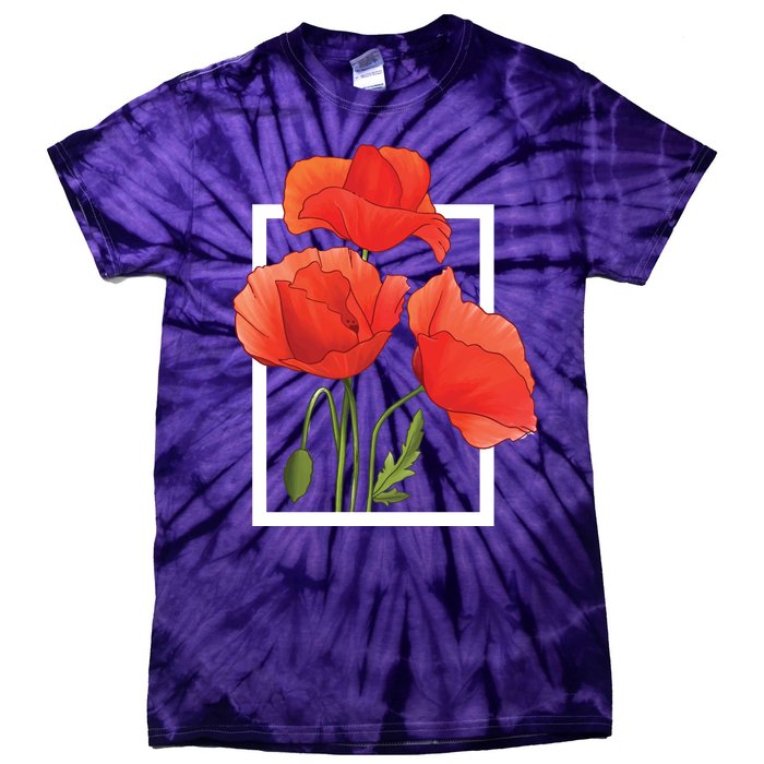 Poppy Flowers Tie-Dye T-Shirt