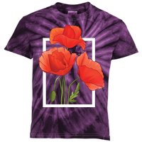 Poppy Flowers Kids Tie-Dye T-Shirt