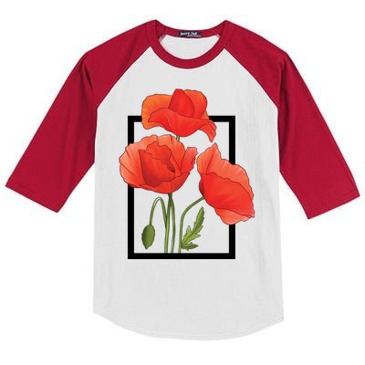 Poppy Flowers Kids Colorblock Raglan Jersey