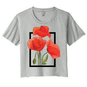 Poppy Flowers Women's Crop Top Tee