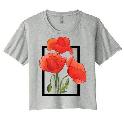 Poppy Flowers Women's Crop Top Tee