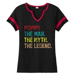 Poppy The Man The Myth The Legend Ladies Halftime Notch Neck Tee