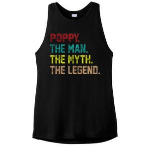 Poppy The Man The Myth The Legend Ladies PosiCharge Tri-Blend Wicking Tank