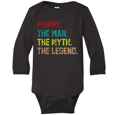 Poppy The Man The Myth The Legend Baby Long Sleeve Bodysuit