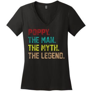 Poppy The Man The Myth The Legend Women's V-Neck T-Shirt