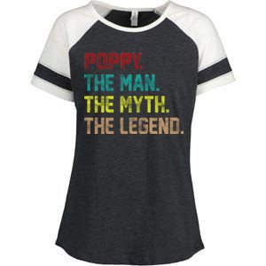 Poppy The Man The Myth The Legend Enza Ladies Jersey Colorblock Tee