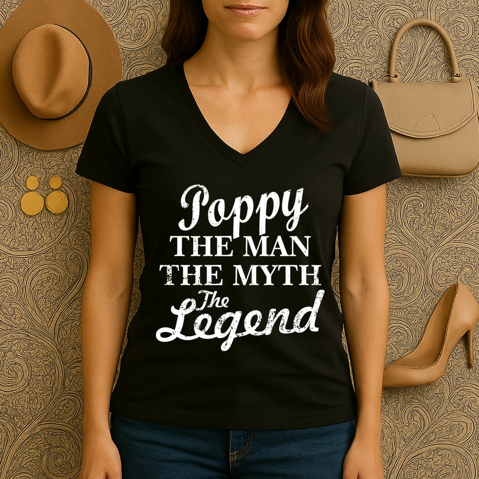Poppy The Man The Myth The Legend Classic Women's V-Neck T-Shirt