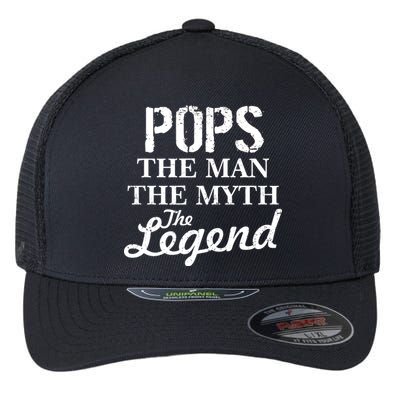 Pops The Man Myth Legend Flexfit Unipanel Trucker Cap