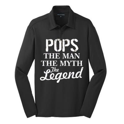 Pops The Man Myth Legend Silk Touch Performance Long Sleeve Polo