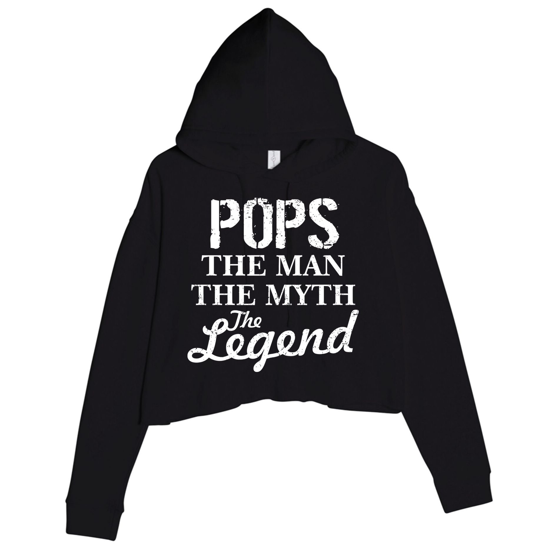 Pops The Man Myth Legend Crop Fleece Hoodie