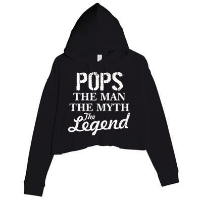 Pops The Man Myth Legend Crop Fleece Hoodie