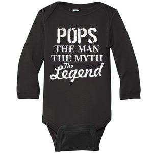 Pops The Man Myth Legend Baby Long Sleeve Bodysuit