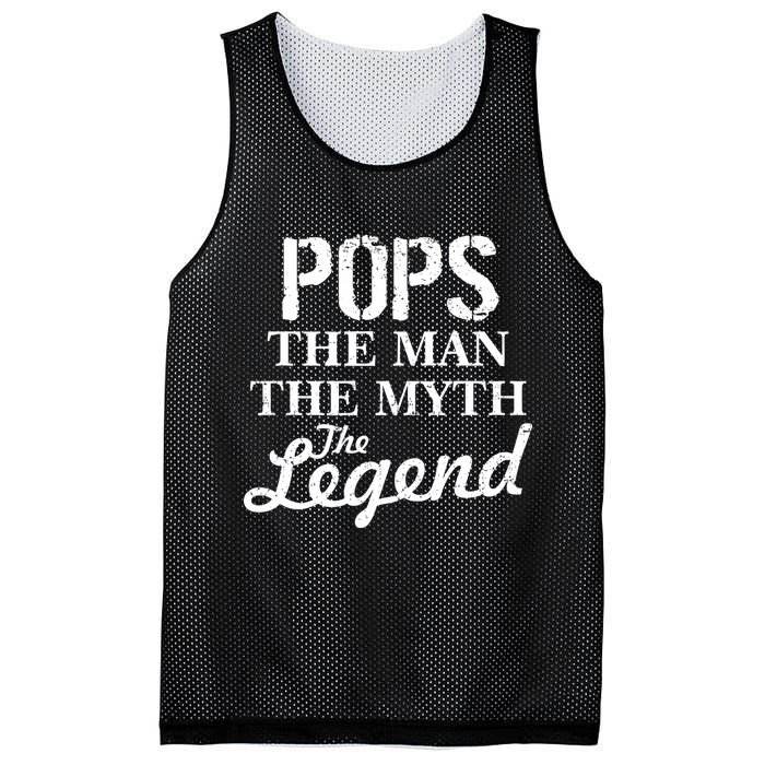 Pops The Man Myth Legend Mesh Reversible Basketball Jersey Tank