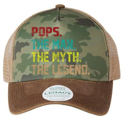 Pops The Man the Myth the Legend Legacy Tie Dye Trucker Hat