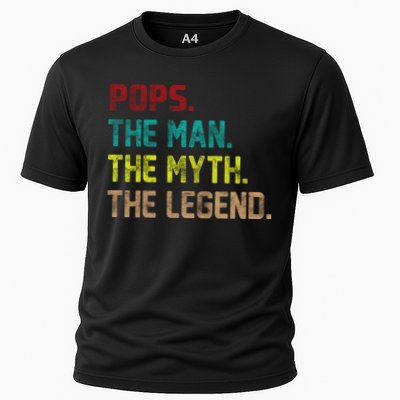 Pops The Man The Myth The Legend Funny Grandpa Performance Shirt