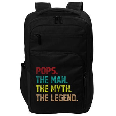 Pops The Man The Myth The Legend Funny Grandpa Impact Tech Backpack