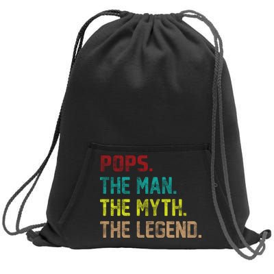 Pops The Man The Myth The Legend Funny Grandpa Sweatshirt Cinch Pack Bag