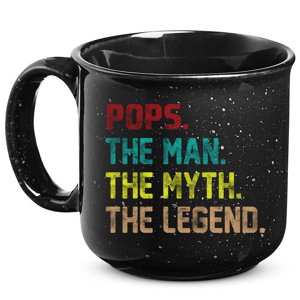 Pops The Man The Myth The Legend Funny Grandpa 15oz Campfire Ceramic Mug