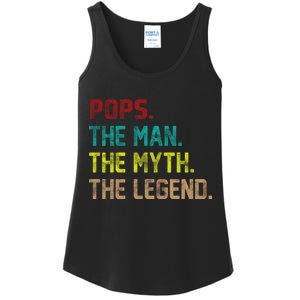 Pops The Man The Myth The Legend Funny Grandpa Ladies Essential Tank