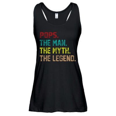 Pops The Man The Myth The Legend Funny Grandpa Ladies Essential Flowy Tank