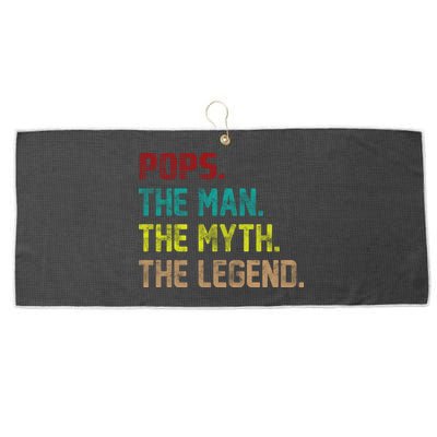 Pops The Man The Myth The Legend Funny Grandpa Large Microfiber Waffle Golf Towel