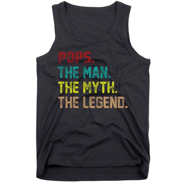 Pops The Man The Myth The Legend Funny Grandpa Tank Top