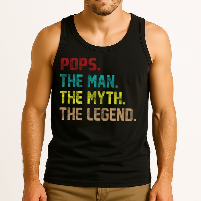 Pops The Man The Myth The Legend Funny Grandpa Tank Top