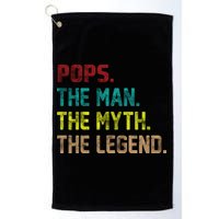 Pops The Man The Myth The Legend Funny Grandpa Golf Towel