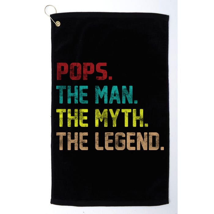 Pops The Man The Myth The Legend Funny Grandpa Golf Towel