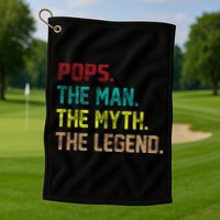 Pops The Man The Myth The Legend Funny Grandpa Golf Towel