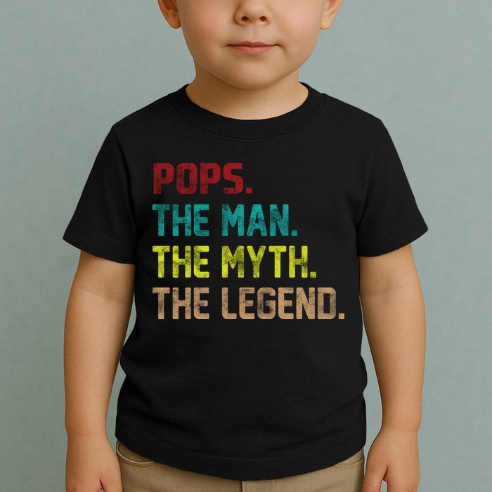 Pops The Man The Myth The Legend Funny Grandpa Toddler T-Shirt