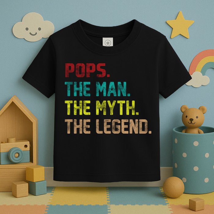 Pops The Man The Myth The Legend Funny Grandpa Toddler T-Shirt