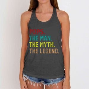 Pops The Man The Myth The Legend Funny Grandpa Women's Knotted Racerback Tank