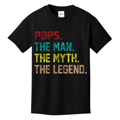 Pops The Man The Myth The Legend Funny Grandpa Kids T-Shirt