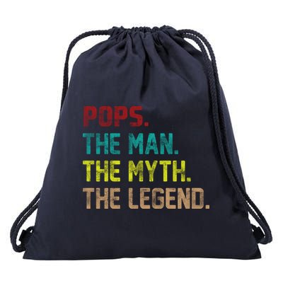Pops The Man the Myth the Legend Drawstring Bag