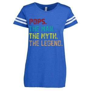 Pops The Man The Myth The Legend Funny Grandpa Enza Ladies Jersey Football T-Shirt