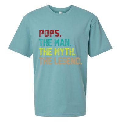 Pops The Man the Myth the Legend Sueded Cloud Jersey T-Shirt