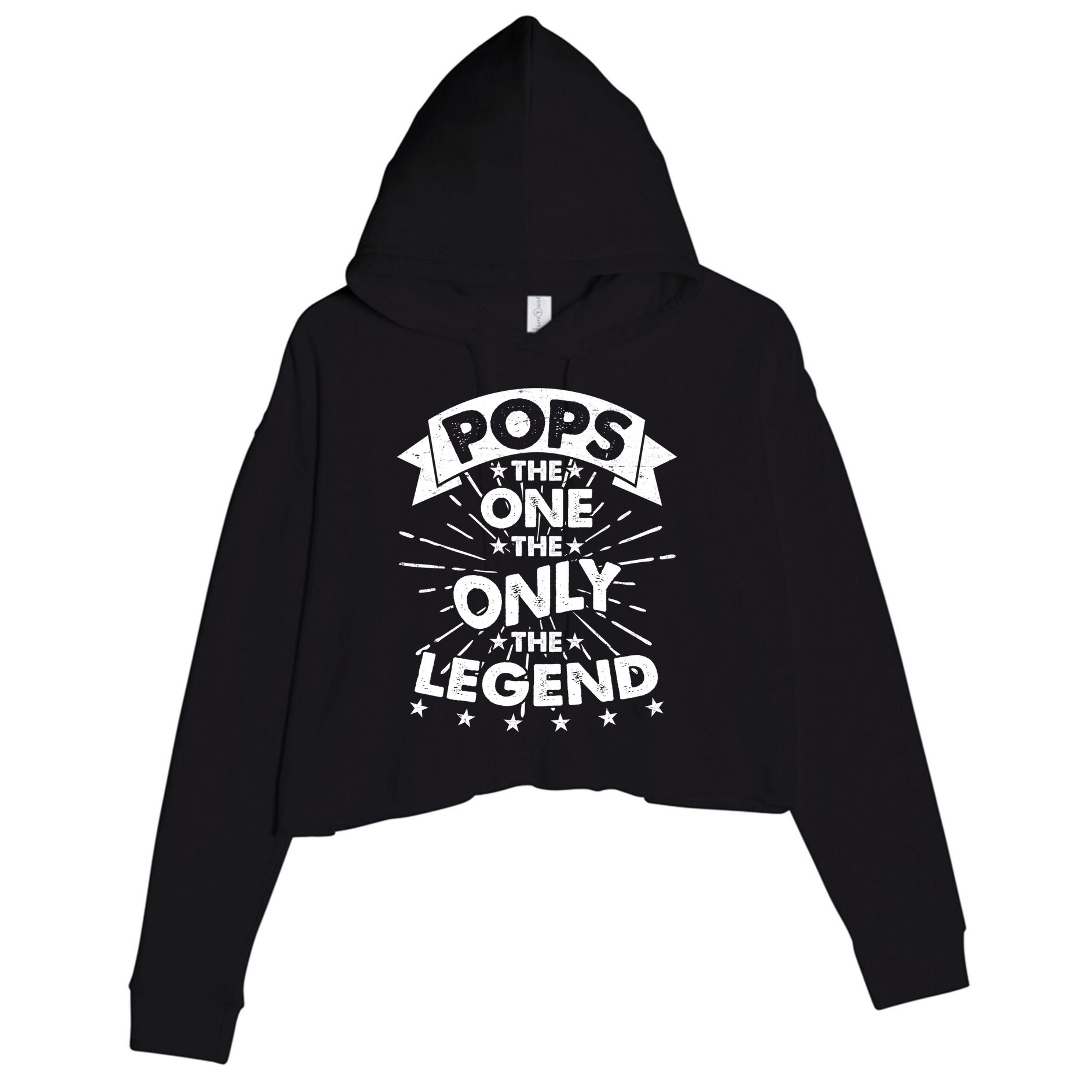 Pops The One The Only The Legend Crop Fleece Hoodie