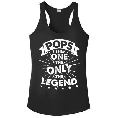 Pops The One The Only The Legend Ladies PosiCharge Competitor Racerback Tank