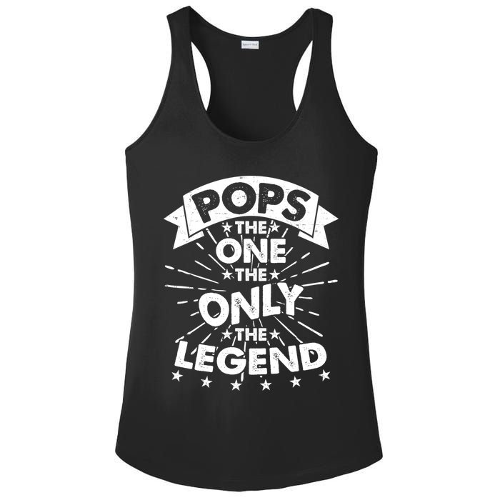 Pops The One The Only The Legend Ladies PosiCharge Competitor Racerback Tank