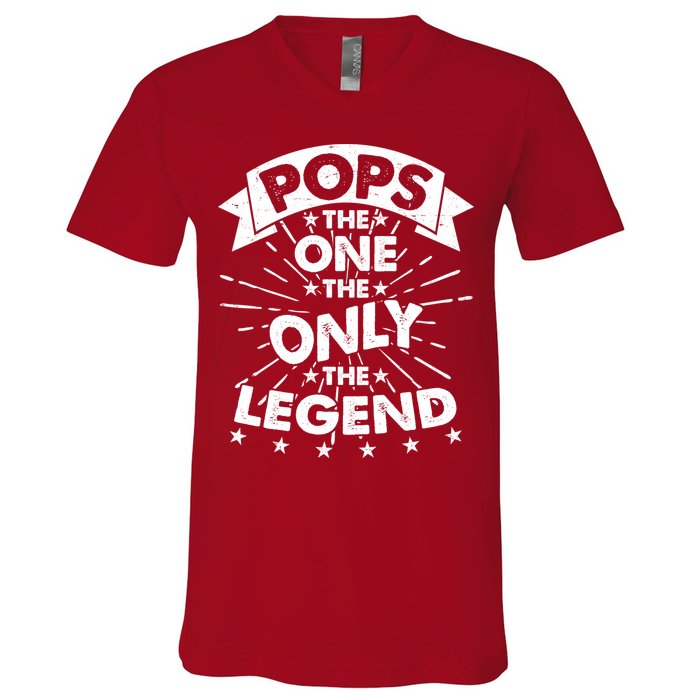 Pops The One The Only The Legend V-Neck T-Shirt