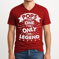 Pops The One The Only The Legend V-Neck T-Shirt