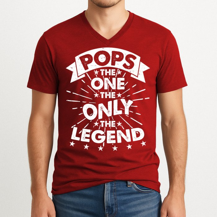 Pops The One The Only The Legend V-Neck T-Shirt